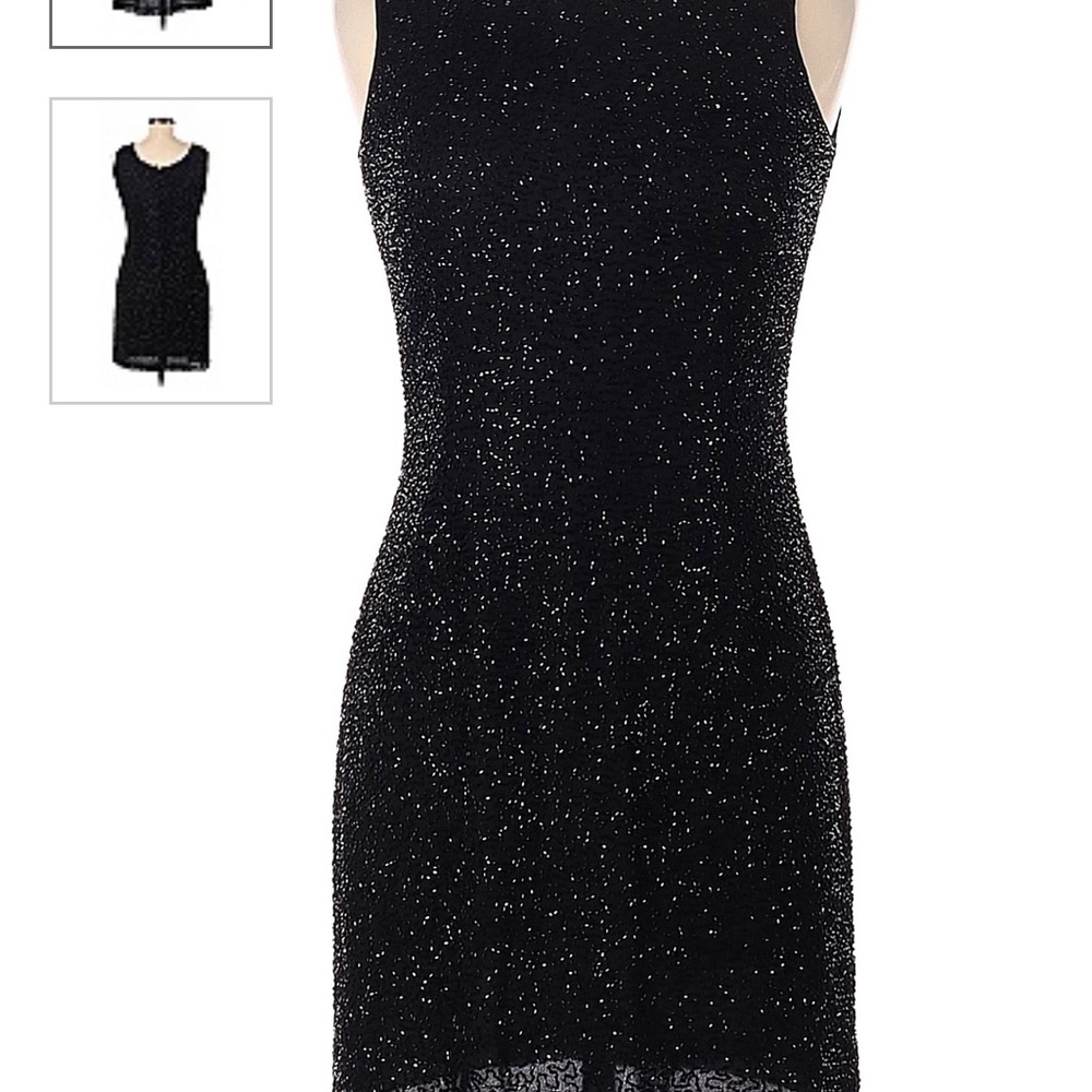 Bieff Basix Beaded/Silk Cocktail Dress